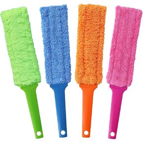 4 Pack 16-Inch Length Microfiber Dusters, Reusable and Washable, Soft Fibers with Strong Dust Adsorption Ability,Very suitable for home cleaning, office cleaning, and car cleaning