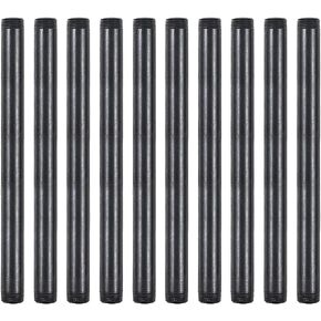 10 Pack 3/4 Inches x 12 Inches Black Malleable Steel Nipples Fitting, DIY Steampunk Industrial Vintage Style.