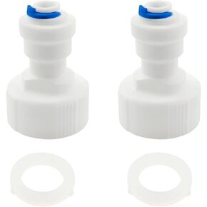 ZYAMY 2pcs Straight NPT Thread Adapter 3/4" FNPT to 1/4" Tube OD Push Fit Quick Connect Plastic RO Fittings Water Purifier Accessories