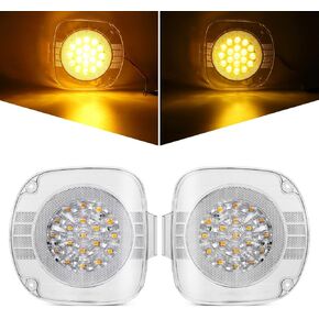 Partsam Replacement for Freightliner Century LED Turn Signal Lights Assembly 1996-2010, 19 Amber LED Front Turn Signal P/T/C Lights Corner Lamps for Fl Century Class, Driver Side and Passenger Side