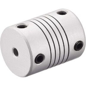 uxcell 3mm to 6.35mm Aluminum Alloy Shaft Coupling Flexible Coupler Motor Connector Joint L25xD19 Silver