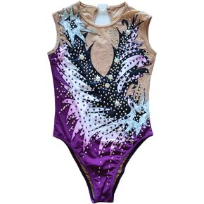 LIUHUO Synchronized Swimming Swimsuit Swimming Team Performance Swimsuit Professional Tailored Purple