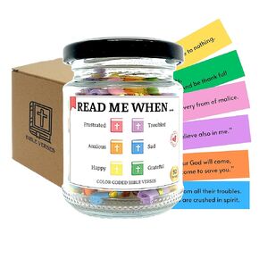 Read Me When Bible Verses Jar,Christian Gifts for Women, Bible Verse Jar, Bible Accessories, Prayer Jar, Hope Jar, Bible Stuff, Scripture Gifts, Mother's Day Gift.
