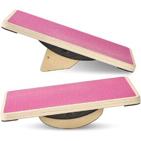 Balance Board for Adults, 2-in-1 Slant Board for Balance Core Training, Anti-Slip Wobble Board for Physical Therapy, Adjustable Wooden Rocker Board, 25 or 30-Degree Stretch Incline Board