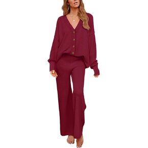 AGSEEM 2 Piece Outfits for Women Sweater Tops and Pants Loungewear Jogger Sets Tracksuit