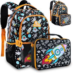 Decorably Backpack with Lunch Bag for Kids - 2Pc Set Sequined Girls Unicorn Backpack with Lunch Box with Star Unicorn Patch, Unicorn Backpack with Lunchbox Unicorn Backpack and Lunchbox