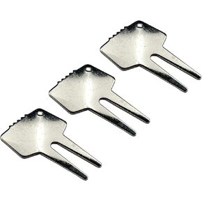 Golf Accessories Divot Ball Mark Repair Tool Club Grip Cigar Rest 3 Pack Steel Silver