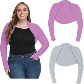 Qianmome 2 Pieces Womens Plus Size Advanced Cooling Shawl Arm Sleeves Sun Protection Breathable Anti-UV Outdoor Cooler Shrug