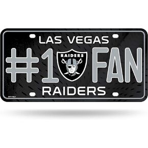 Rico Industries NFL Las Vegas Raiders #1 Fan Metal License Plate Tag 6 x 11.5-