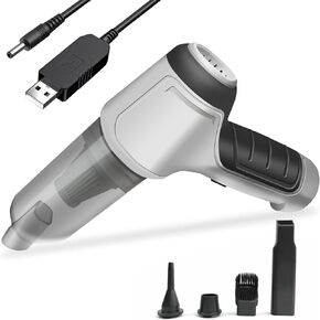 Strong Handheld Mini Portable Compact Car Vacuum Cleaner & Blower 2 in 1 with HEPA Filter, Lightweight Design, Long Running Time, Powerful Suction - Crevice Tool & Extension - 15000 PA Suction