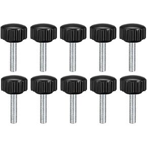 Uxcell M4 x 25mm متري ذكر الموضوع مخرش لقط المقابض قبضة الإبهام المسمار على نوع البلاستيك الخيوط اليد الترباس المقابض الأسود 10 قطع