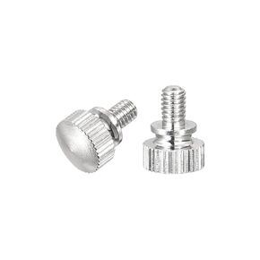 uxcell Knurled Thumb Screws, M4x12mm Brass Shoulder Bolts Grip Knobs Fasteners, Nickel Plated 2Pcs