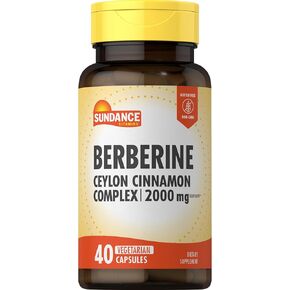Sundance Berberine with Ceylon Cinnamon | 2000mg | 40 Vegetarian Capsules | Vegetarian, Non-GMO & Gluten Free Supplement