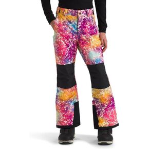 THE NORTH FACE Girls' Freedom Insulated Pant, Radiant Poppy Blowing Wind Print, Medium