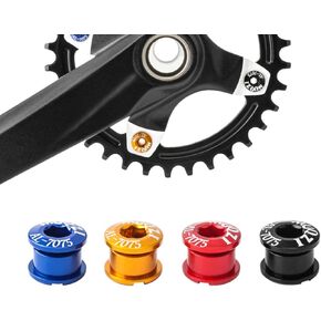 Pack of 5 Chainring Female/Male Bolts Nuts with Multiple Size Options for Single, Double and Triple chainrings (Silver, Type C for Single Chainring)