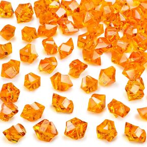 DomeStar 220PCS Fake Ice Rocks, Acrylic Ice Cubes Clear Rocks Fake Diamonds Clear Plastic Crystals Fake Crushed Ice Rocks Acrylic Gems for Vase Fillers Party Decor