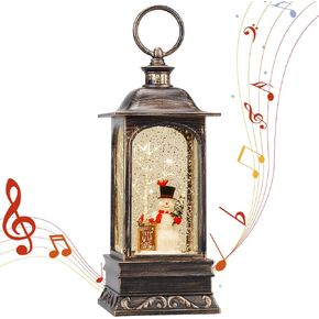 Christmas Snowman Snow Globe, Christmas Decoration, Thanksgiving Snow Globe Lantern, Christmas Snow Globe Musical Sparkly Swirling Snow, 3 Settings Batteries or USB Cable, Holiday Decoration