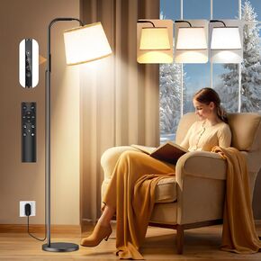 Light Therapy Lamp, 10000 Lux Happy Light Therapy Lamp with Remote, Adjustable Color/Brightness/Timer, Modern Light Therapy Floor Lamp with Linen Shade for Office, Living Room, Bedroom