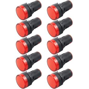 Indicator Light AC/DC 110V 20mA LED Flush Panel Mount Red 10 Pcs