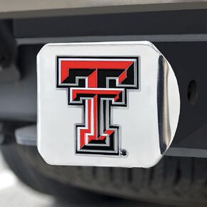Texas Tech Red Raiders Chrome Metal Hitch Cover with 3D Color Team Logo by FANMATS - Unique Molded Design – Easy Installation on Truck, SUV, Car - Ideal Gift for Die Hard NCAA Fan