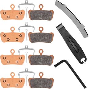 4 Pairs Bike Disc Brake Pads Compatible with SRAM Guide Brake Pads AVID E7 Trail,E9 Trail,XO Trail,XX Trail,Guide R,4 Piston Caliper Sintered Metal Bicycle Ebike Brake Pads Replacement