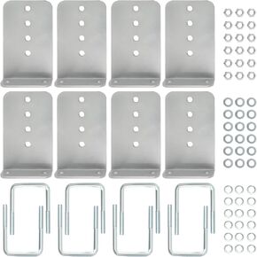 maXpeedingrods 8 Pack 8" L-Type Boat Trailer Bunk Bracket Kit for 3x3 Cross Members