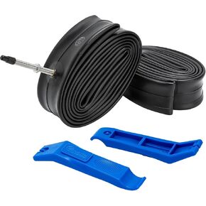 2-Pcs 700C Heavy Duty Bike Tubes 700x18C/23C/25C FV80mm Presta Valve Premium Butyl Rubber 700C Bicycle Tubes Compatible with 700x18C 700x20C 700x21C 700x22C 700x23C 700x25C Bike Tire Tubes