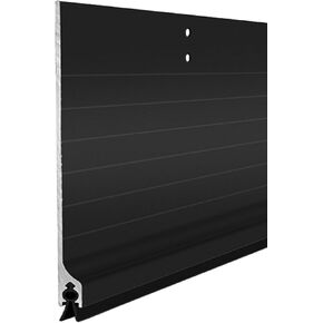 Door Metal Kick Plate Draft Stopper 32 inches Aluminum Mouse Blocker with Rubber Sweep Seal for Stop Under Doors Drafty Cover 3-7/8 inch Gap, 5-1/8"x32" Black