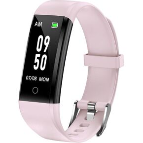 GRV No Bluetooth Pedometer Watch Fitness Tracker No Phone Needed, Step Counter Calories/Sleep Tracker for Walking Running for Men Women Waterproof (Pink)