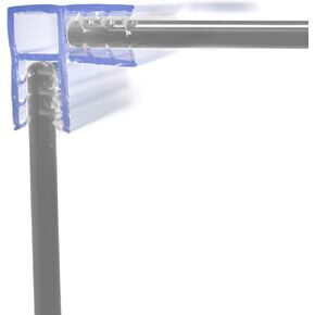 2 Way Sneeze Guard Holder™ Corner Connectors for Plexiglass, Acrylic Sheets & Airborne Droplet Barrier Panels up to 1/4" Thick, 10 Pack