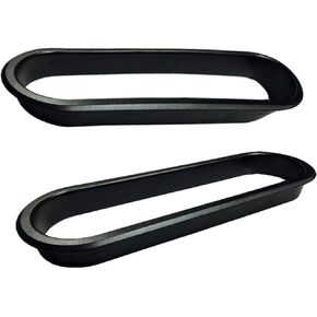 Large Plastic Oval Desk Grommet - 3 Piece - Black