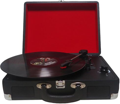 مشغل تسجيل بلوتوث، قرص دوار 3 سرعات مع مكبرات صوت مدمجة، يدعم إدخال وإخراج البلوتوث، تشغيل وتسجيل USB/SD، راديو FM، مخرج خط، مدخل AUX، مقبس سماعة الأذن in Kuwait