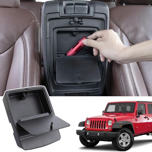 صندوق منظم مخفي لوحدة التحكم المركزية من JKCOVER متوافق مع Jeep Wrangler JL/JLU 4XE وJeep Gladiator JT 2018-2022 2023 2024 ملحقات مسند الذراع، مقصورة سرية، صندوق تخزين مخفي بلمسة واحدة in Saudi Arabia