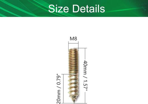 Yinpecly 10Pcs Carbon Steel Double Headed Hanger Bolts 2 inch Length Self-Tapping Screw for Furniture Installation M6×50 Bronze in Saudi Arabia