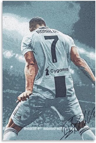 Mofanmi Art Football Stars Cristiano Ronaldo Poster Art Prints on Canvas Wall Decor (Unframed) 16in×24in(40cm×60cm) (Ronaldo) in Saudi Arabia