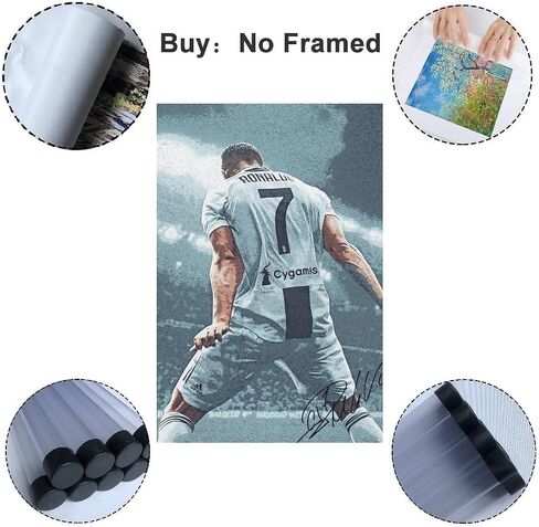 Mofanmi Art Football Stars Cristiano Ronaldo Poster Art Prints on Canvas Wall Decor (Unframed) 16in×24in(40cm×60cm) (Ronaldo) in Saudi Arabia