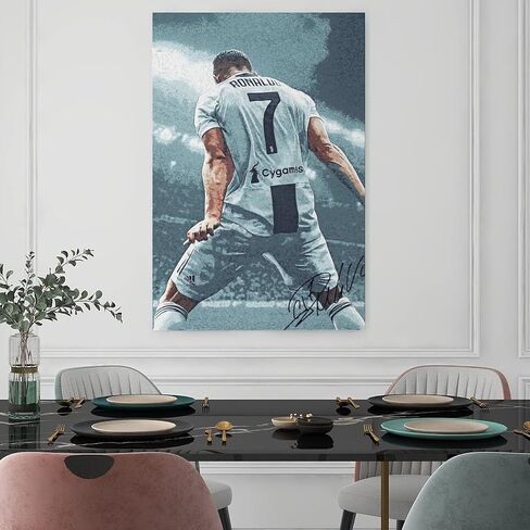 Mofanmi Art Football Stars Cristiano Ronaldo Poster Art Prints on Canvas Wall Decor (Unframed) 16in×24in(40cm×60cm) (Ronaldo) in Saudi Arabia