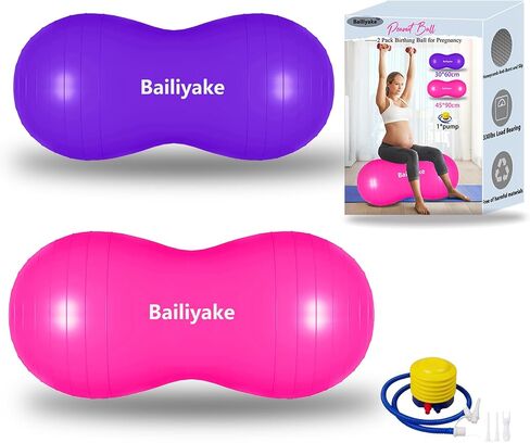 2 Packs Peanut Ball,Peanut Exercise Ball,Peanut Yoga Ball,Peanut Shape Ball,Anti-Burst and Slip Resistant Fitness Ball with Pump for Home Fitness Labor Birthing Flexible Seating for School in Saudi Arabia