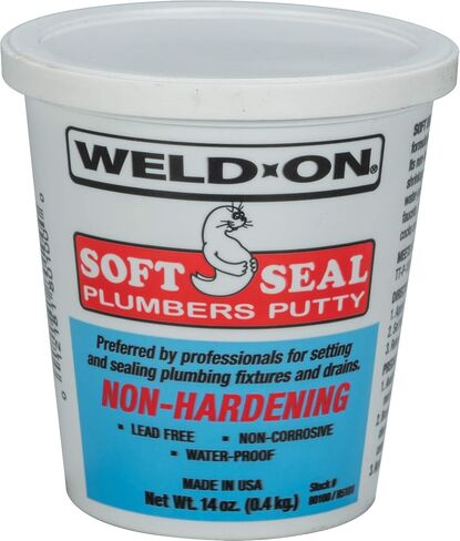 WELD-ON 80100 Soft Seal Stain-Free Plumber's Putty - Lead-Free, Non-Corrosive, and Waterproof,14 oz in Saudi Arabia