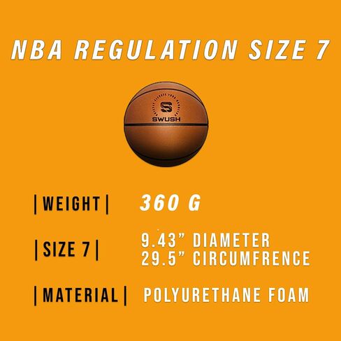 SWUSH Silent Basketball | Size 7 (29.5"") Airless Grooved Foam Basketball, Perfect for Silent Indoor Dribbling, Indoor Training, and Ball Handling Practice, Brown in Saudi Arabia