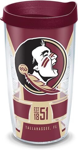 كوب Tervis مصنوع في الولايات المتحدة الأمريكية بجدار مزدوج من جامعة ولاية فلوريدا FSU سيمينول معزول يحافظ على المشروبات باردة وساخنة، 24oz، روحي in Saudi Arabia