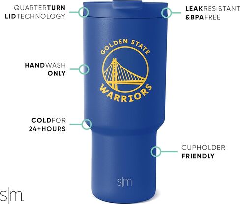 كوب بسيط وحديث مرخص رسميًا من NBA Spurs سعة 30 أونصة مع غطاء قلاب وقش | كوب معزول ستانلس ستيل | هدايا للرجال والنساء | مجموعة تريك | سان انطونيو سبيرز in Kuwait