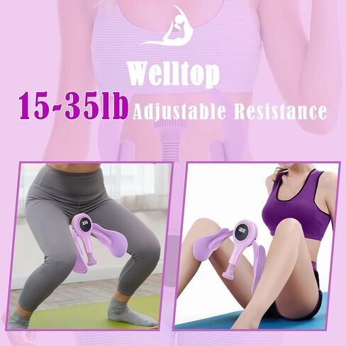 Thigh Master, Inner Thigh Toner, Hip Trainer for Butt/Arm/Leg, Non-Install Pelvic Floor Muscle Trainer for Postpartum Rehabilitation and Inner Thigh Toning, Adjustable Resistance Strength in Kuwait