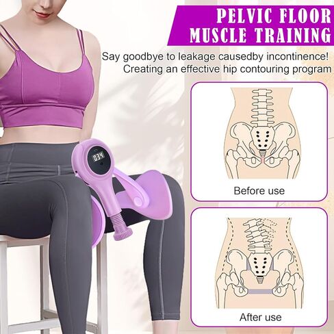 Thigh Master, Inner Thigh Toner, Hip Trainer for Butt/Arm/Leg, Non-Install Pelvic Floor Muscle Trainer for Postpartum Rehabilitation and Inner Thigh Toning, Adjustable Resistance Strength in Kuwait
