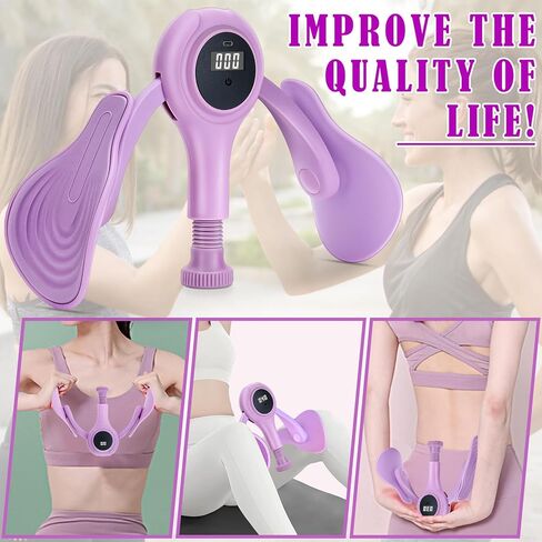 Thigh Master, Inner Thigh Toner, Hip Trainer for Butt/Arm/Leg, Non-Install Pelvic Floor Muscle Trainer for Postpartum Rehabilitation and Inner Thigh Toning, Adjustable Resistance Strength in Kuwait