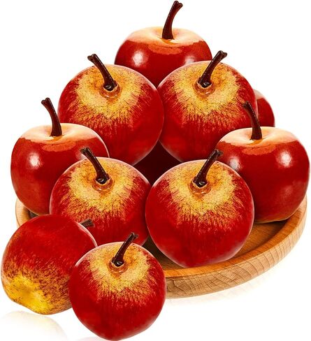 Dingion Christmas Fake Reds Apples Decorations Artificial Mini Red Apples Ornaments Lifelike Fruits Fake Apples Decor in Kuwait