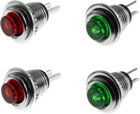 Maxmoral 4PCS 2 Pin Micro Push Button Switch 8mm Panel Mount Momentary Self-Reset Button Round Switch(Red+Green) in Saudi Arabia