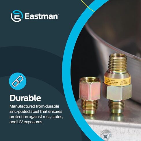 Eastman 1/2 بوصة OD Flare x 1/2 بوصة MIP محول تركيب الغاز للغاز الطبيعي والبروبان السائل، فولاذ مطلي بالزنك، 65704B in Kuwait