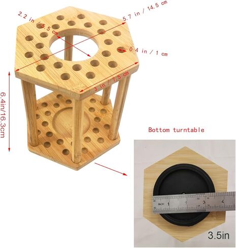 Rotating Paint Brush Holder 25 Holes Bamboo Display Drying Stand Artist Paint Brush Organizer Watercolor Brush Stand Rack Paint Brush Storage Art Supply Organizer(1pcs) in Saudi Arabia