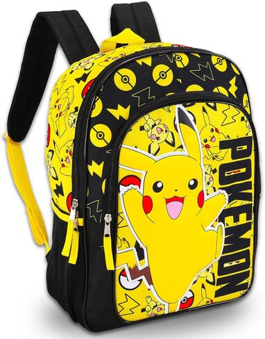 Nintendo Pokemon Backpack for Boys 8-12 - Bundle with 16" Pikachu Backpack, Pokemon Card Binder, Water Bottle, Stickers, More | Pokemon Backpack for School Set in Saudi Arabia